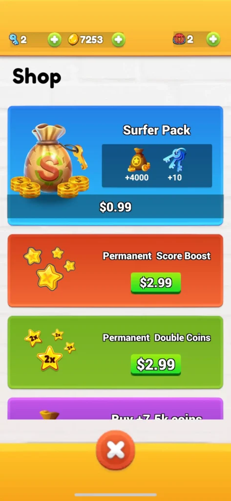Shop for the unity game